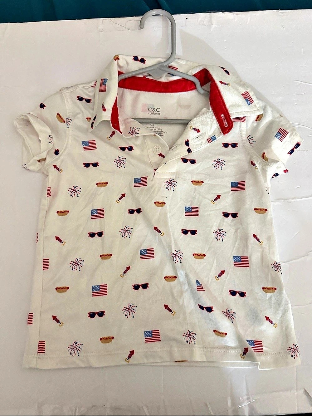 C&C California Graphic Short Sleeve Top in White Size 12-18M